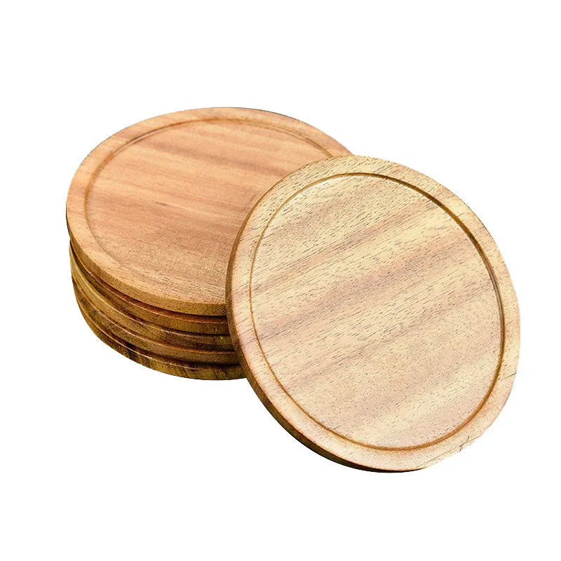 Dessous de verre ronds en bois d'acacia - lot de 6 - Univers De La Table
