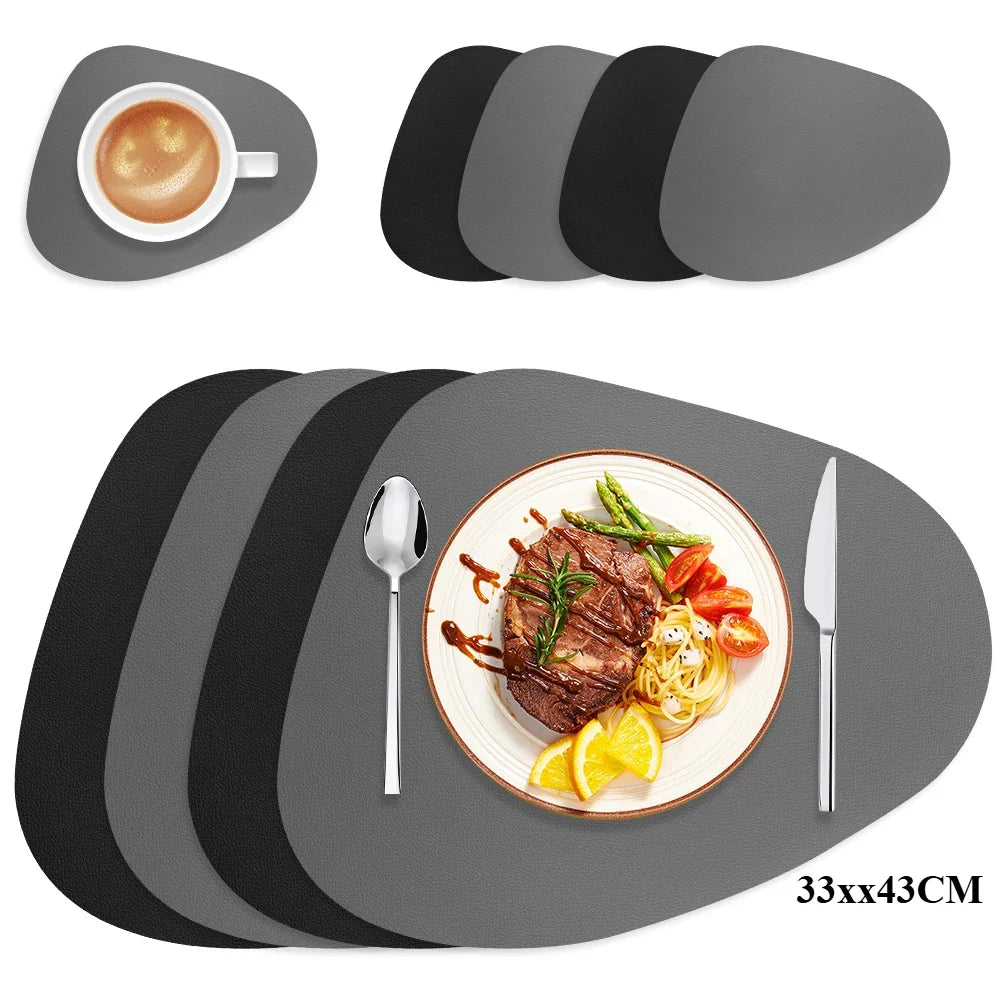 Set de table design italien ovale en simili cuir réversible - Univers De La Table