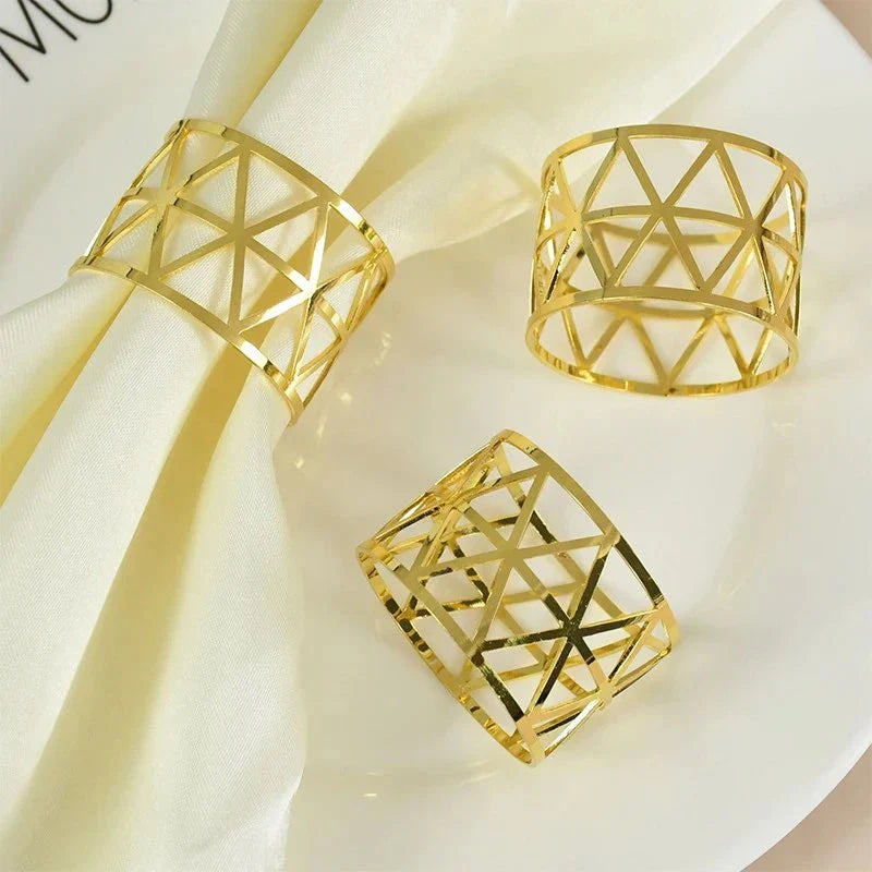 Ronds de serviette en métal or ou argent, lot de 6 - Univers De La Table