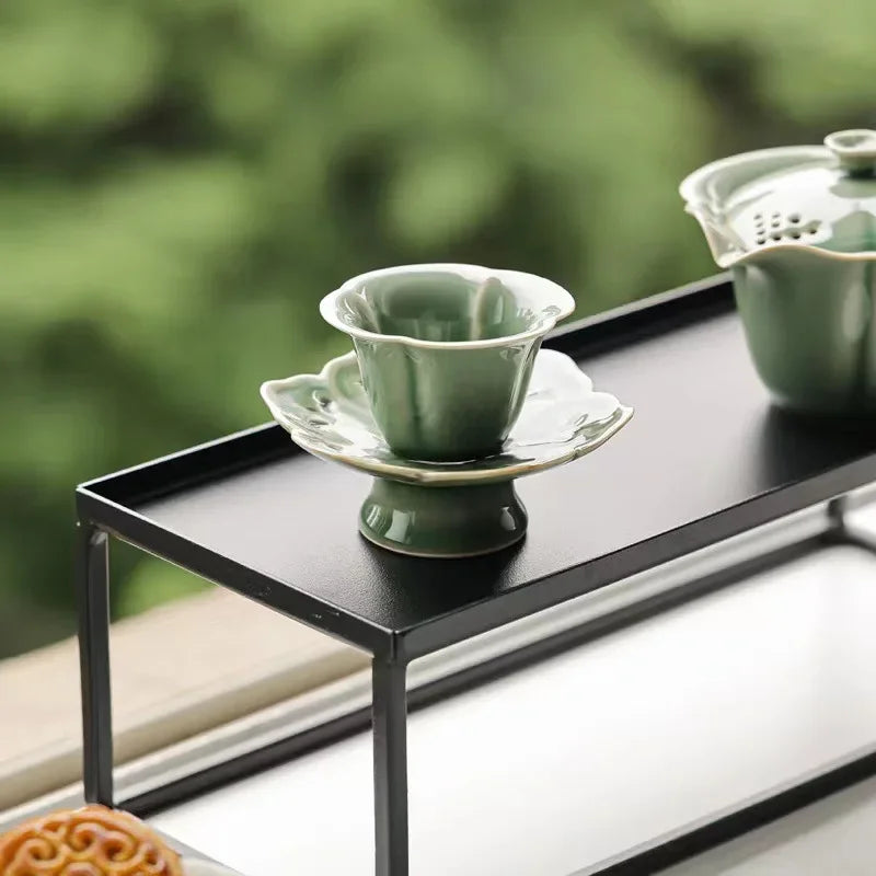 Dessous de verre en céramique bleu ciel céladon rétro - Univers De La Table