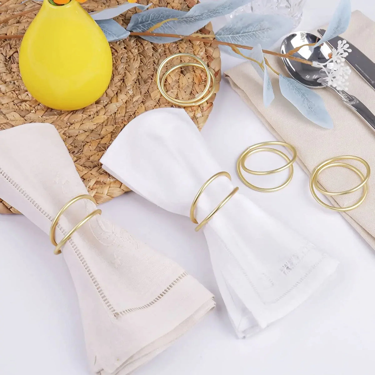 Ronds de serviette dorés en métal - Lot de 4, 6 ou 12 - Univers De La Table