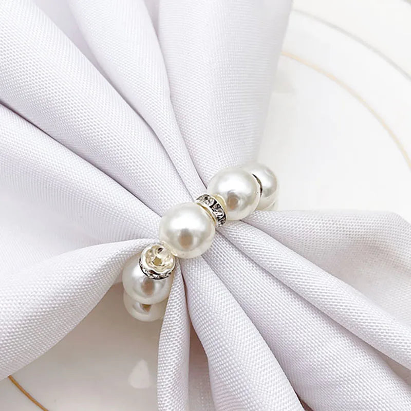 Ronds de serviette avec perles - lot de 50 - Univers De La Table