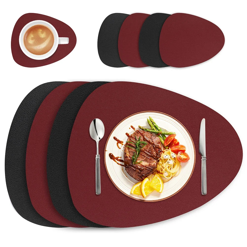 Set de table design italien ovale en simili cuir réversible - Univers De La Table