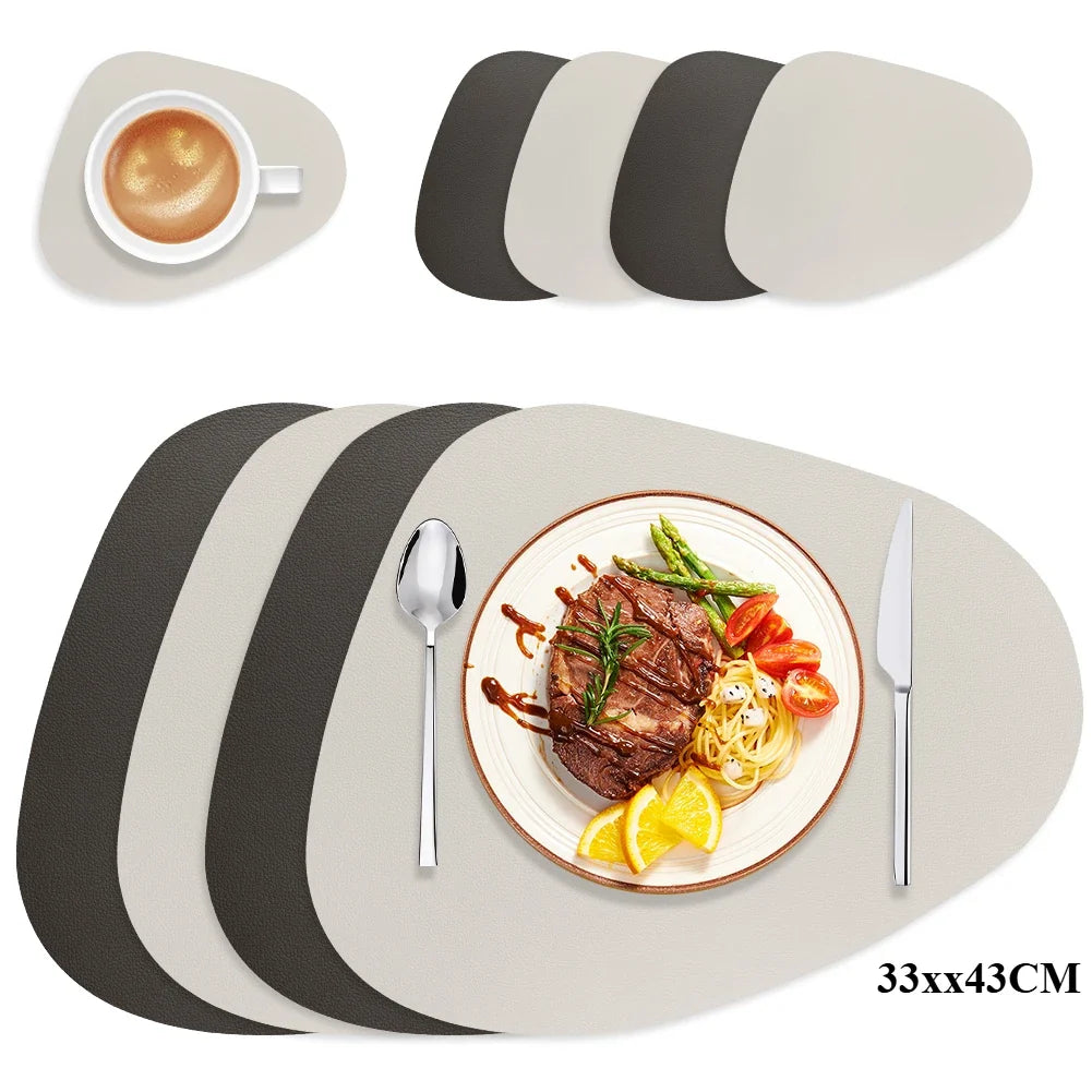 Set de table design italien ovale en simili cuir réversible - Univers De La Table
