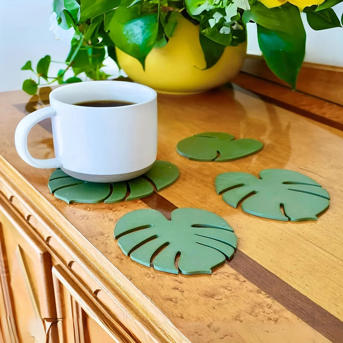 Set de 4 sous-verres en silicone style bambou tortue - Univers De La Table