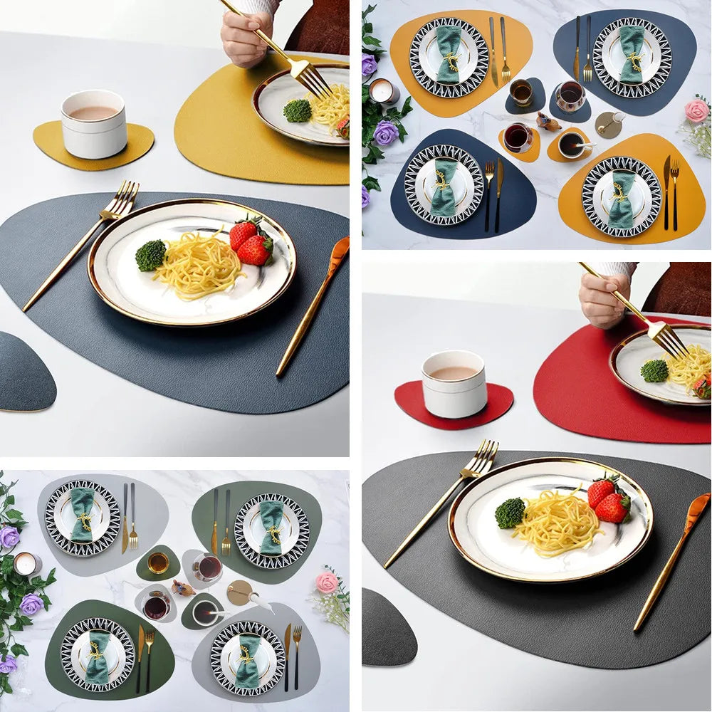 Set de table design italien ovale en simili cuir réversible - Univers De La Table
