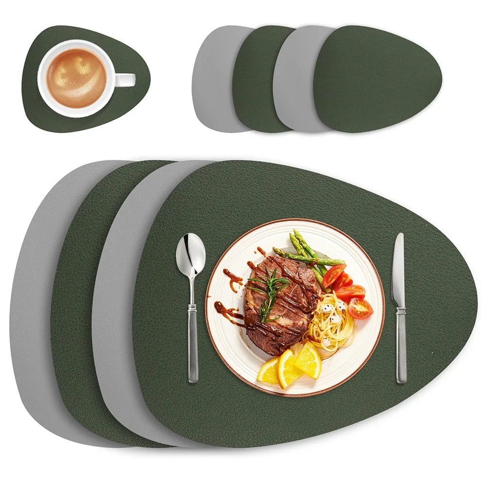 Set de table design italien ovale en simili cuir réversible - Univers De La Table