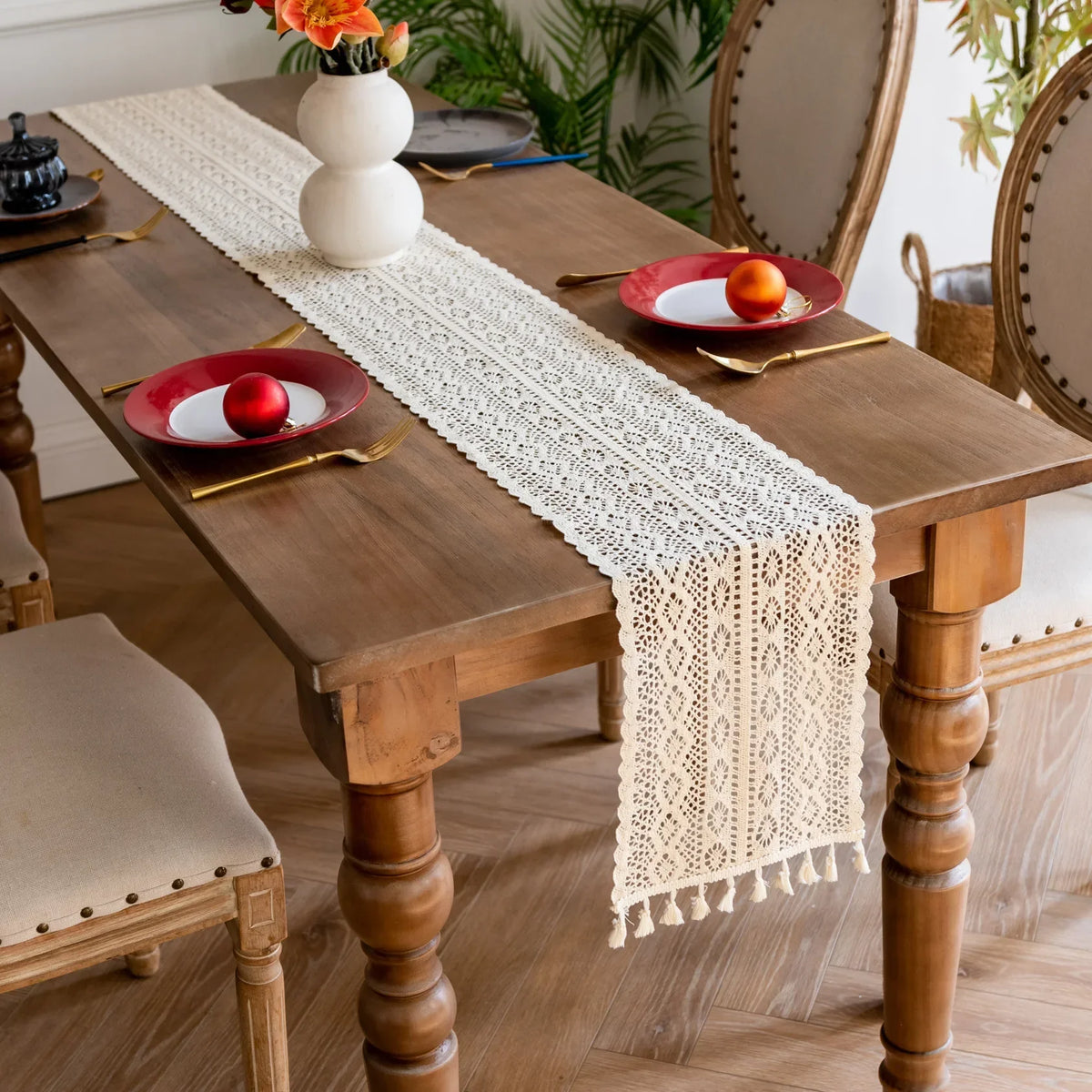 Chemin de table au crochet en coton - Univers De La Table