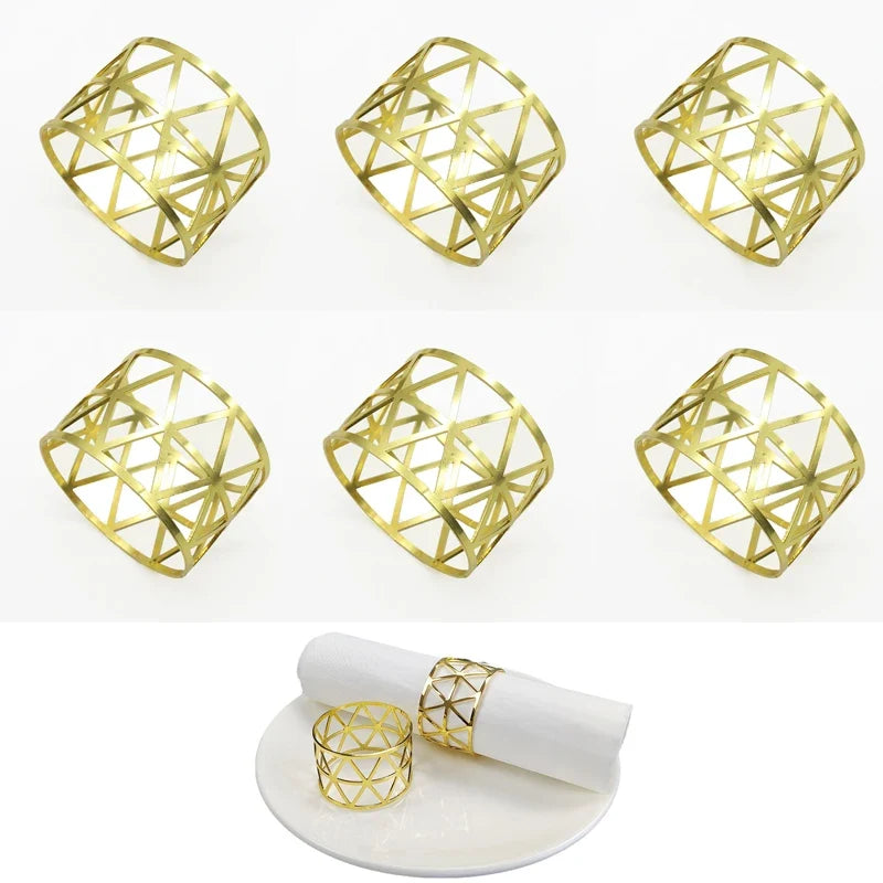 Ronds de serviette en métal or ou argent, lot de 6 - Univers De La Table