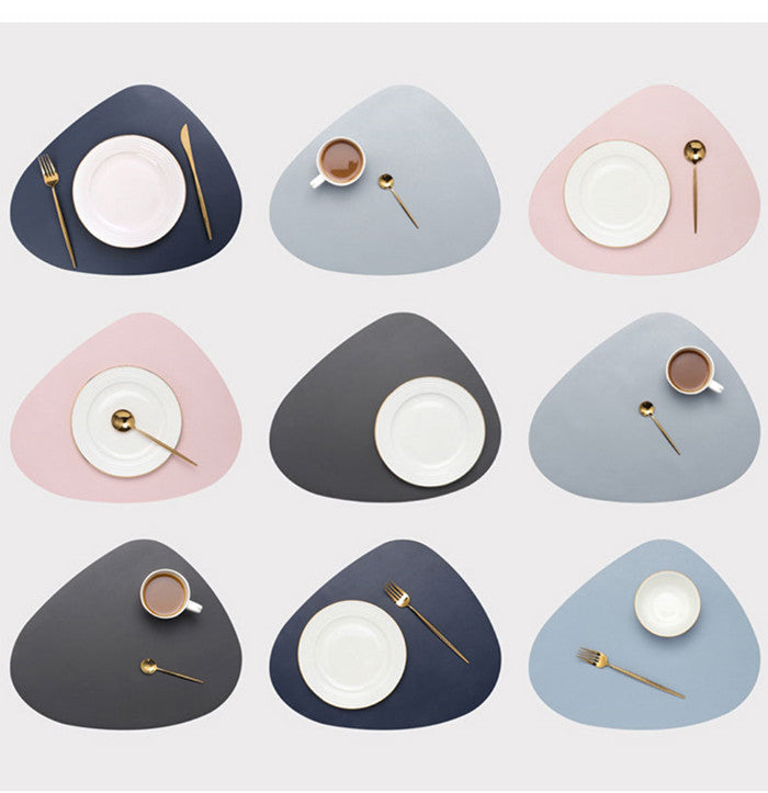 Set de table beige en cuir PU ovale irrégulier - Univers De La Table