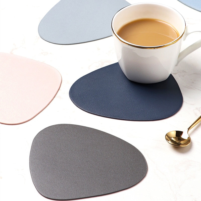Set de table beige en cuir PU ovale irrégulier - Univers De La Table