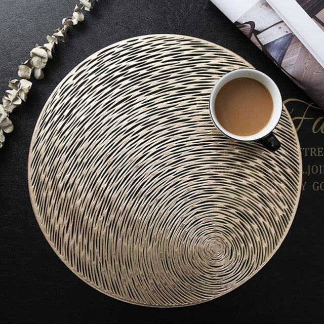 Set de table rond doré en PVC - Univers De La Table