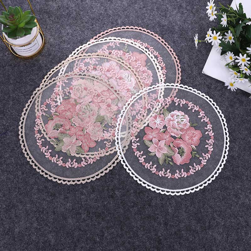 Set de table rond en tissu grisé - Univers De La Table