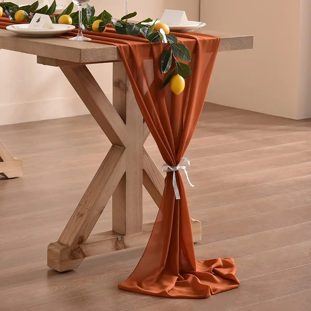 Chemin de table en mousseline de soie, plusieurs couleurs - Univers De La Table