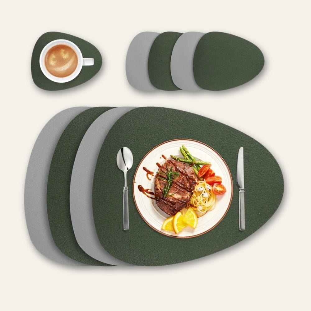 Set de table ovale aspect cuir bicolore 36 x 45 cm - Univers De La Table