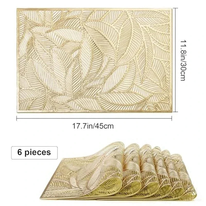 Set de table rectangulaire en PVC doré ou argenté - Univers De La Table