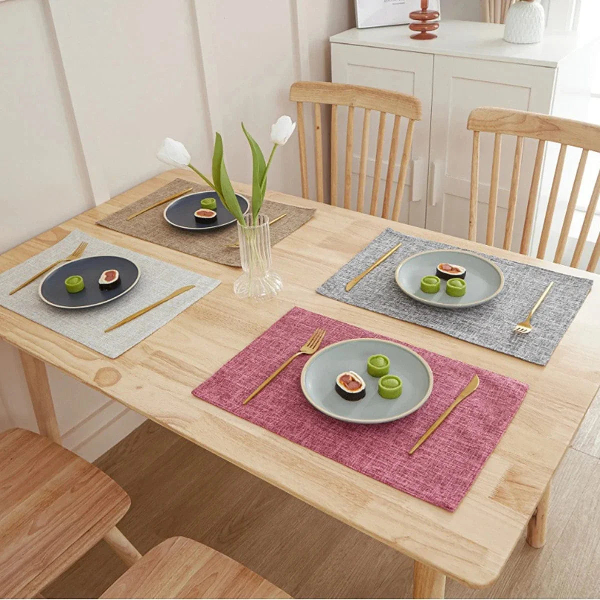 Set de table rectangulaire en lin uni 30 x 46 cm - Univers De La Table