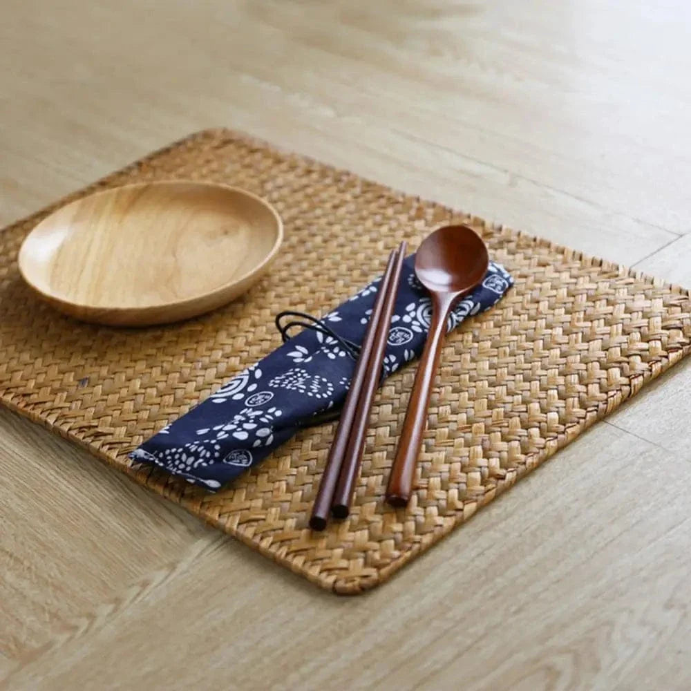 Set de table rectangulaire en rotin naturel tressé - Univers De La Table