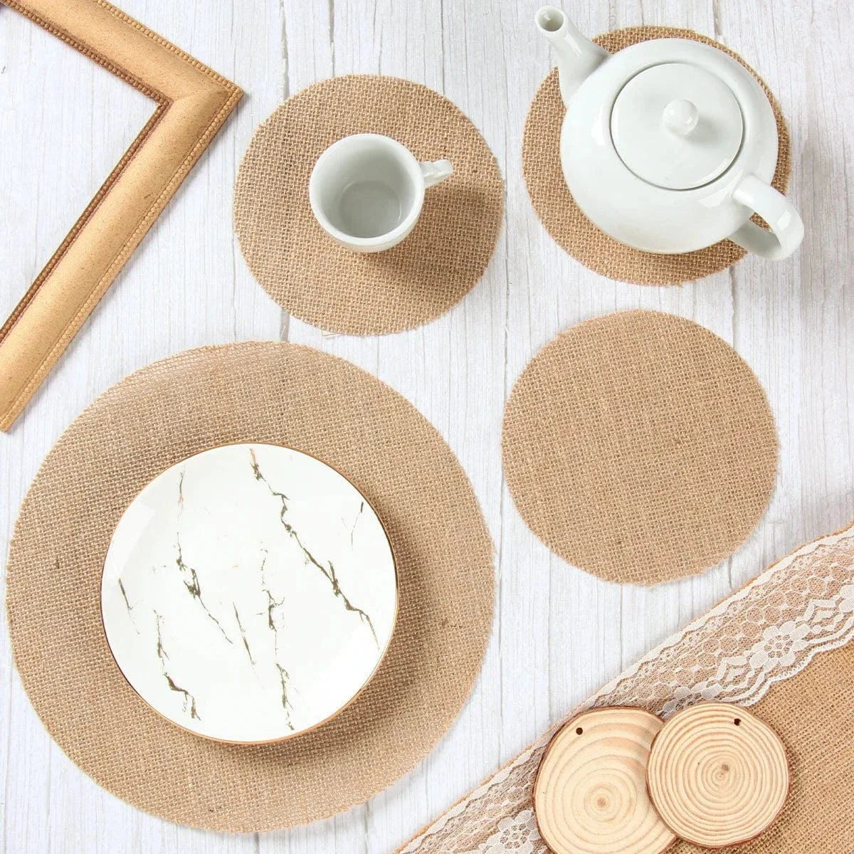 Set de table rond en lin naturel - Univers De La Table