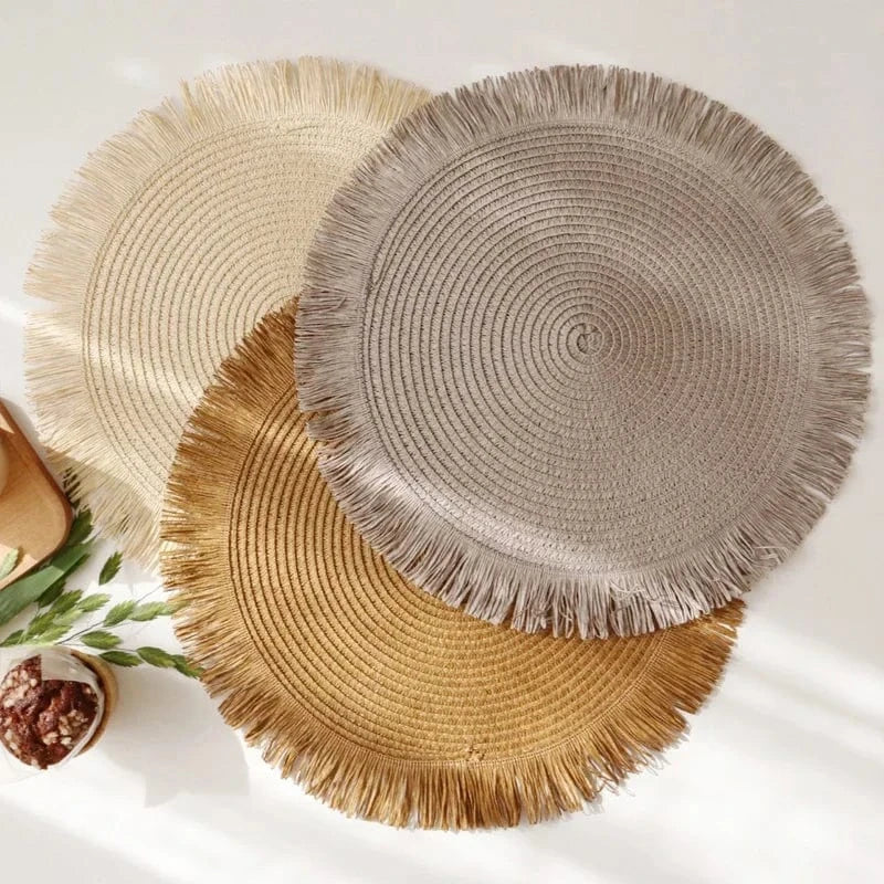 Set de table rond tressé 38 cm, plusieurs coloris - Univers De La Table