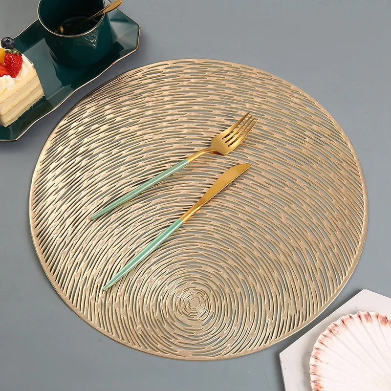 Set de table rond doré en PVC - Univers De La Table