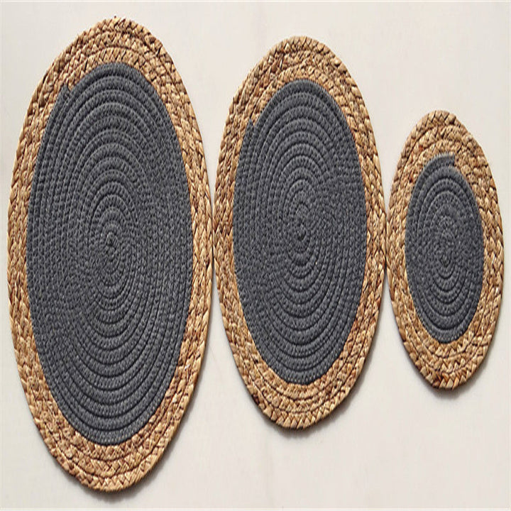 Set de table rond en osier gris foncé - 20, 30 ou 36 cm - Univers De La Table