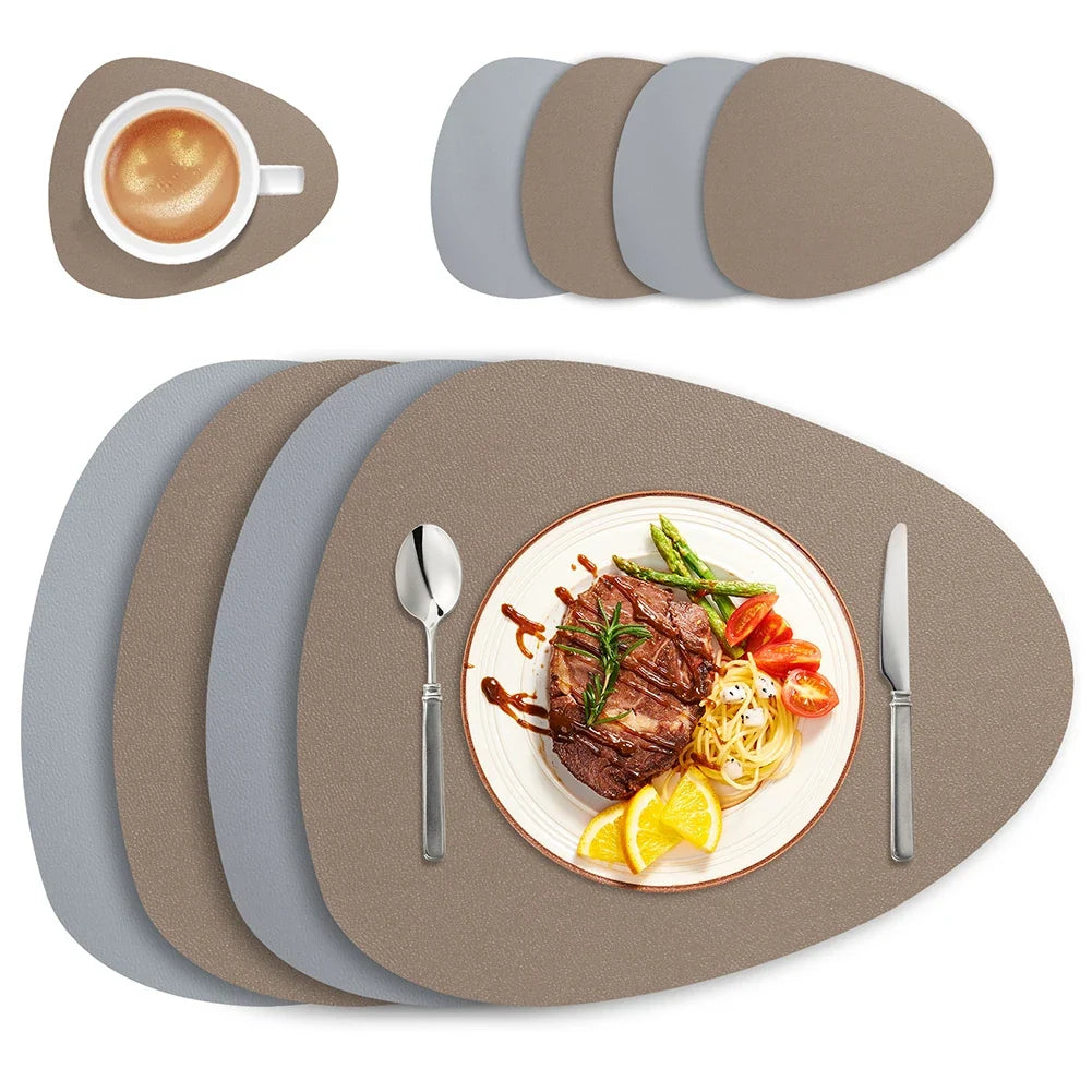 Set de table design italien ovale en simili cuir réversible - Univers De La Table