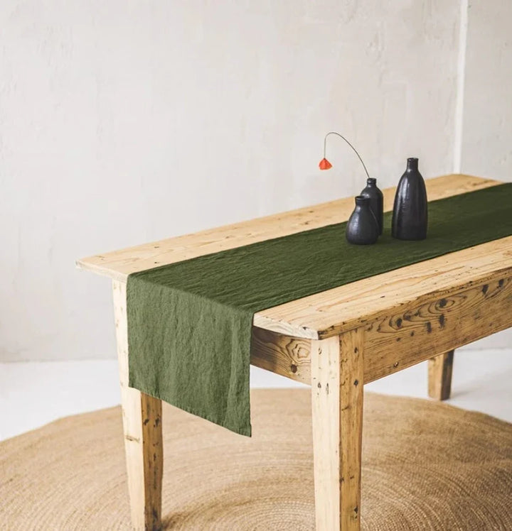 Chemin de table moderne en lin lavé, plusieurs couleurs - Univers De La Table