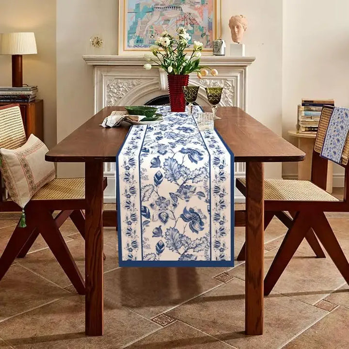 Chemin de table bleu 180 x 33 cm - Univers De La Table