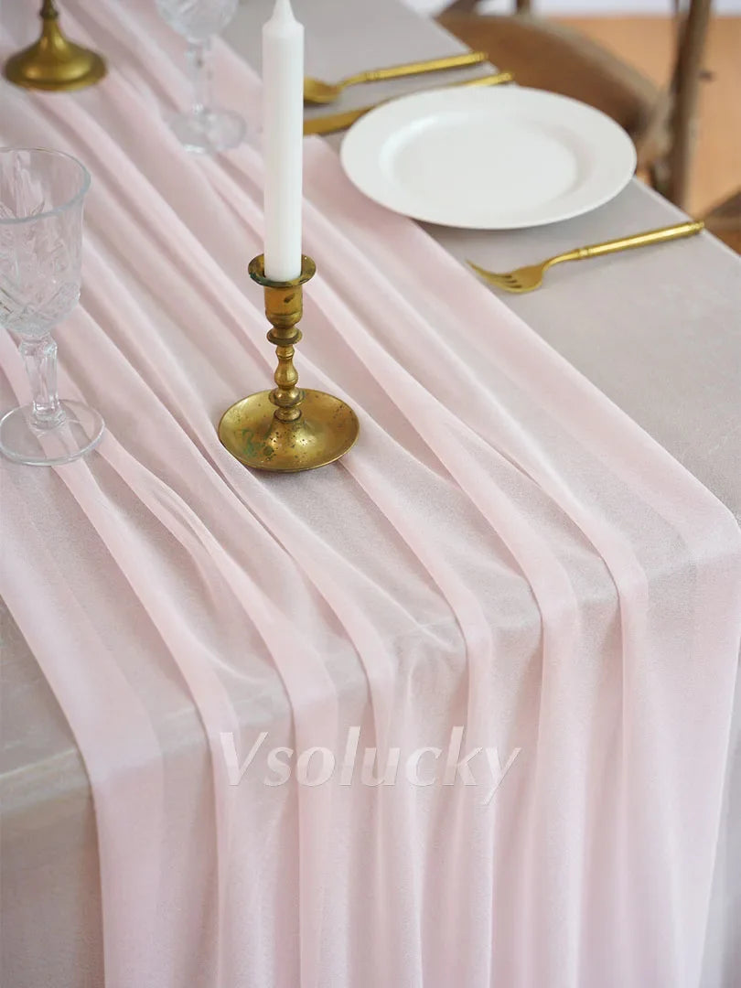 Chemin de table doré, rose ou mauve en polyester - Univers De La Table