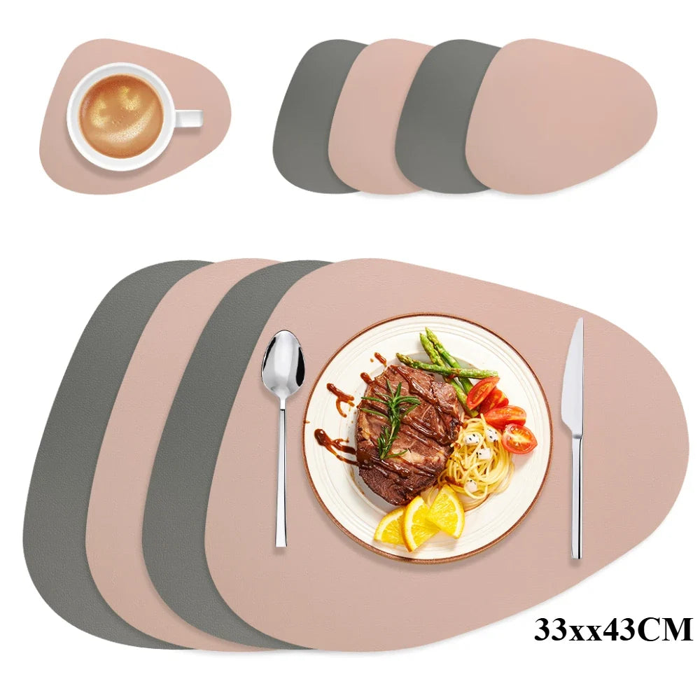 Set de table design italien ovale en simili cuir réversible - Univers De La Table