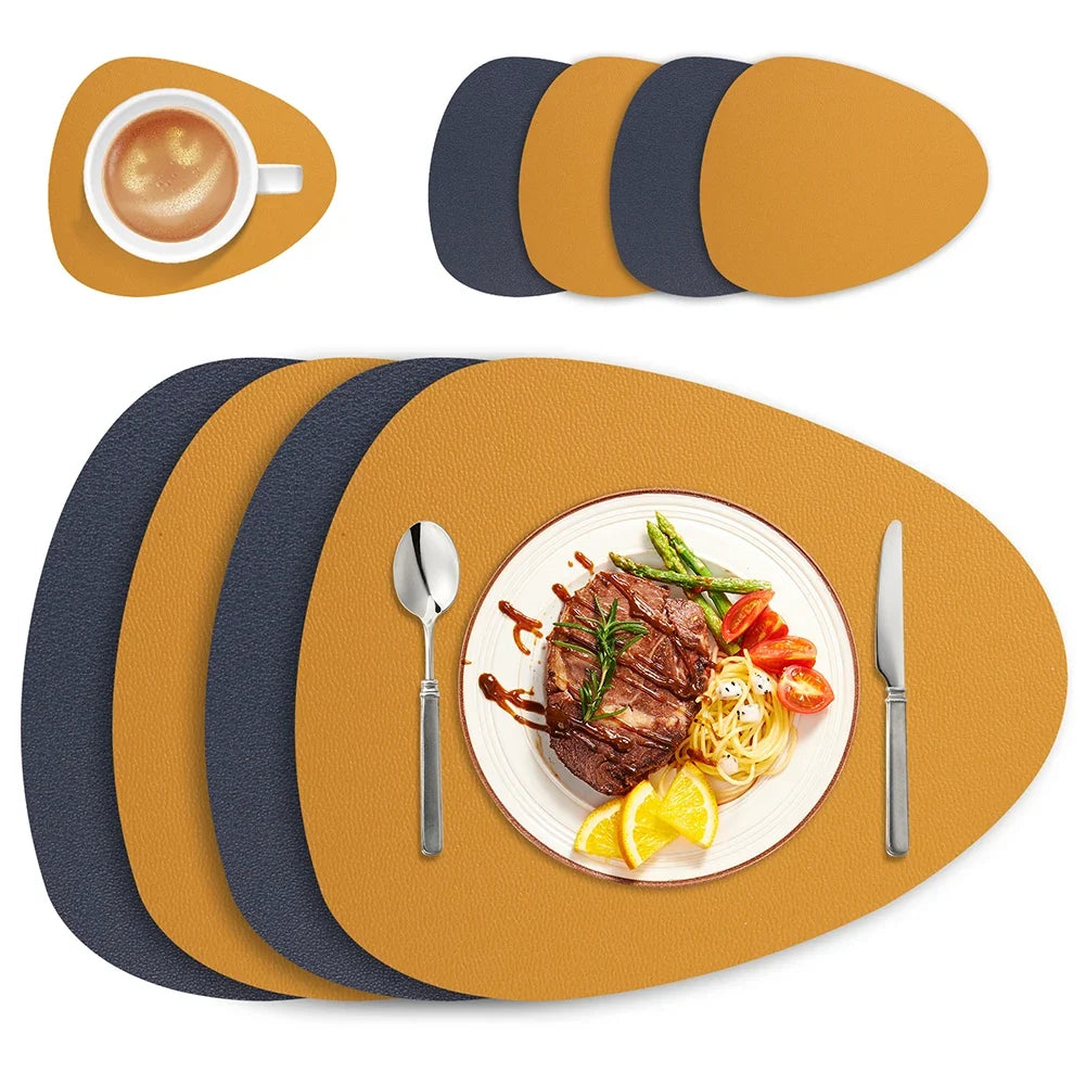 Set de table design italien ovale en simili cuir réversible - Univers De La Table