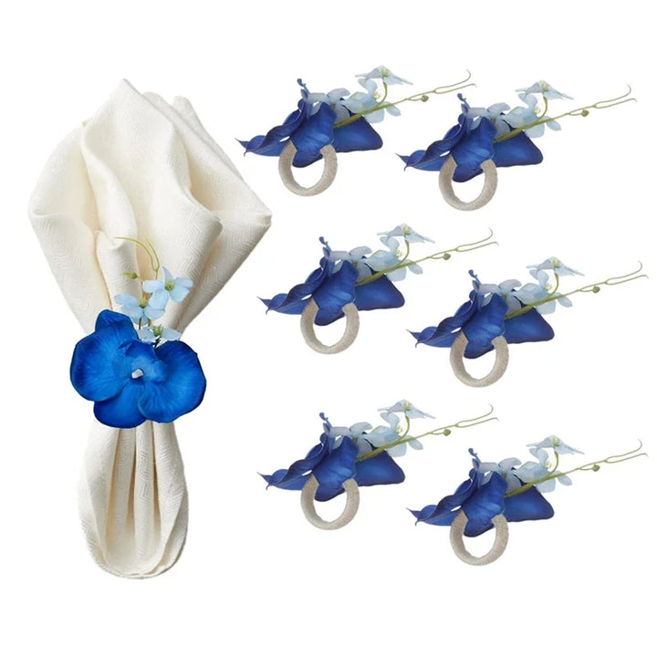 Ronds de serviette orchidée faits main, lot de 6 - Univers De La Table