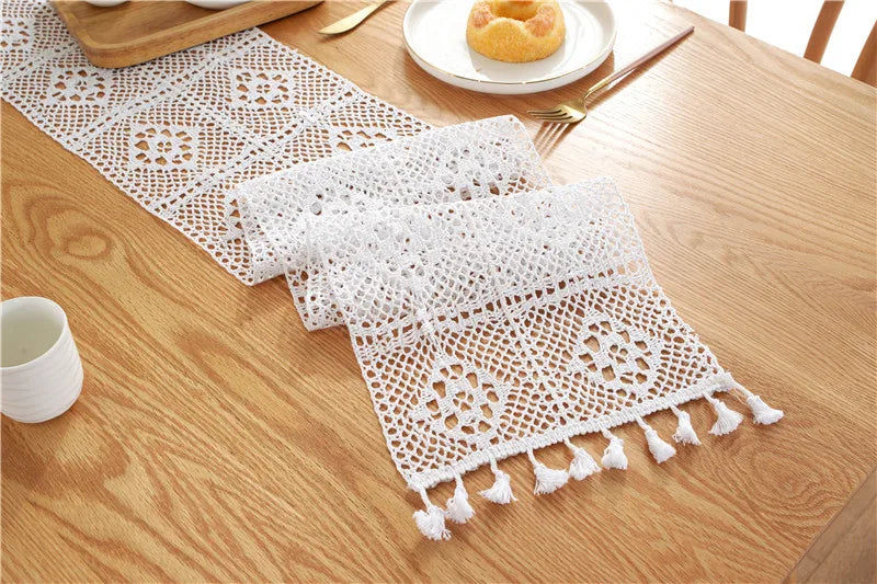 Chemin de table au crochet en coton - Univers De La Table