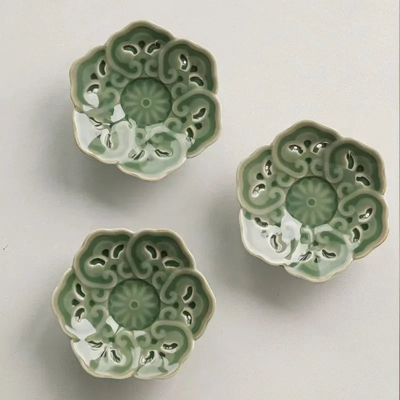 Dessous de verre en céramique bleu ciel céladon rétro - Univers De La Table