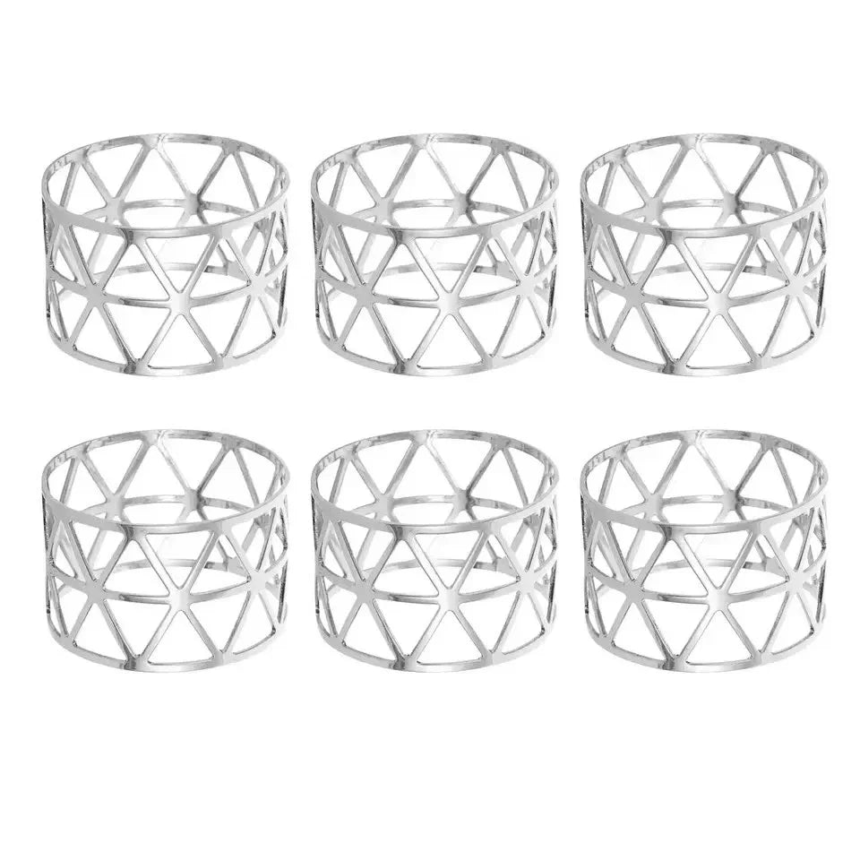 Ronds de serviette en métal or ou argent, lot de 6 - Univers De La Table
