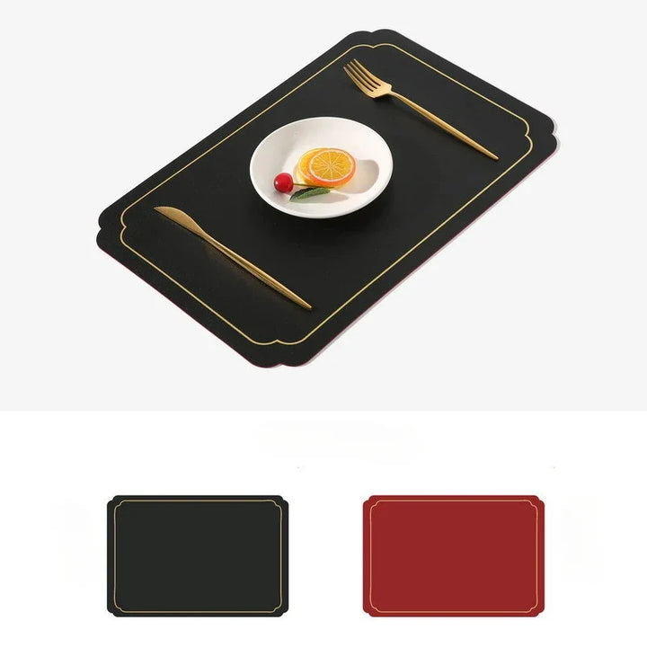 Set de table antidérapant noir en simili cuir PVC - Univers De La Table