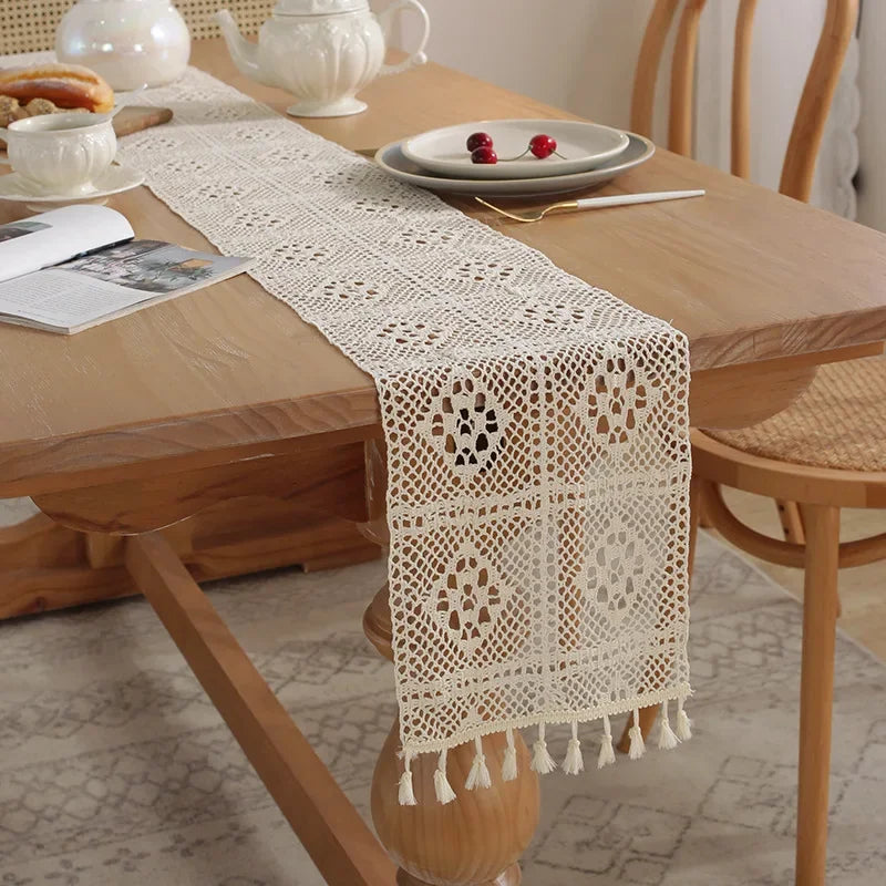 Chemin de table au crochet en coton - Univers De La Table