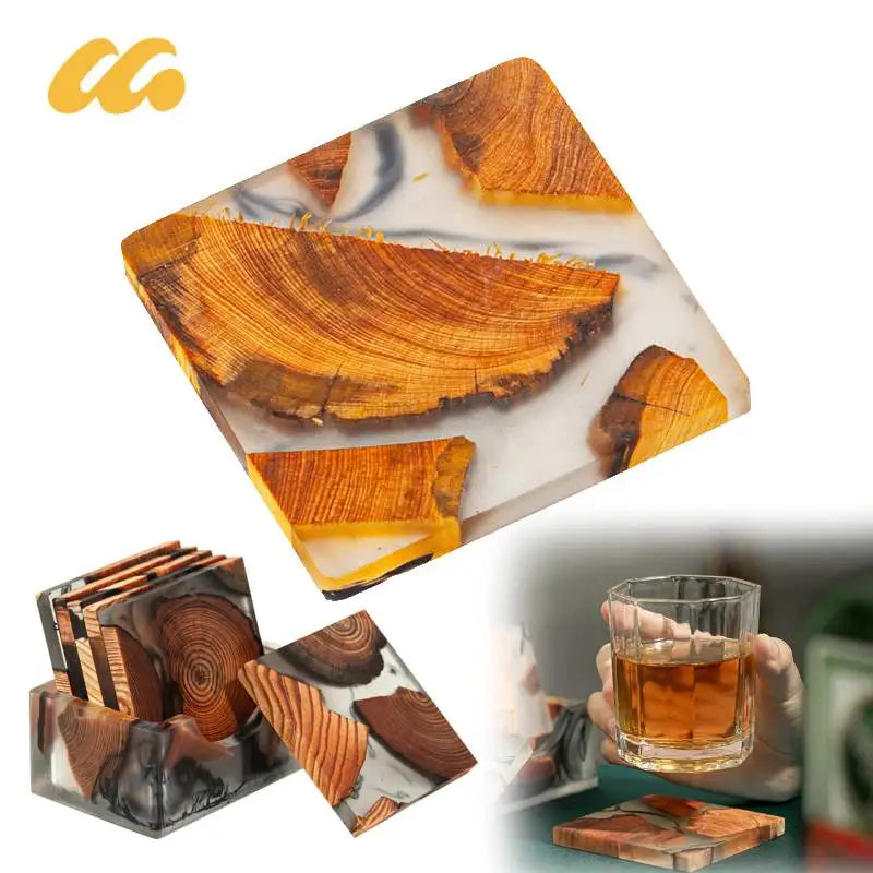 Sous-verre en résine et bois de thuya style japonais - Univers De La Table