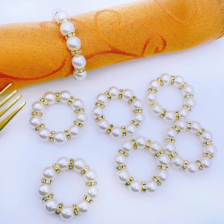 Ronds de serviette avec perles - lot de 50 - Univers De La Table