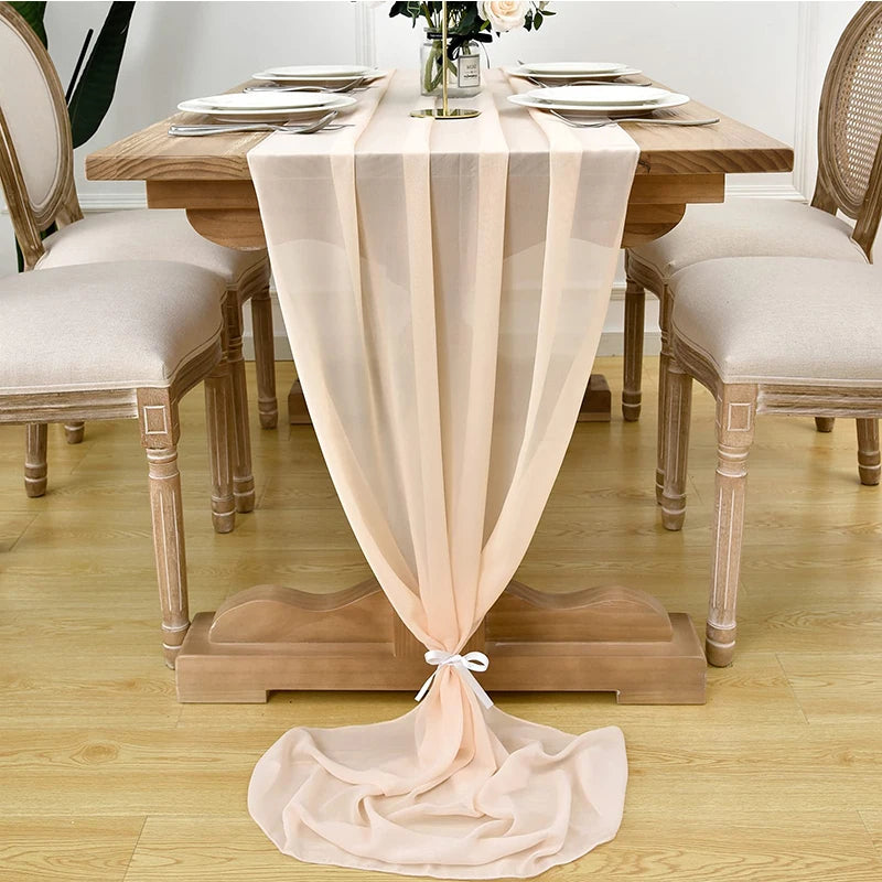 Chemin de table en mousseline de soie, plusieurs couleurs - Univers De La Table