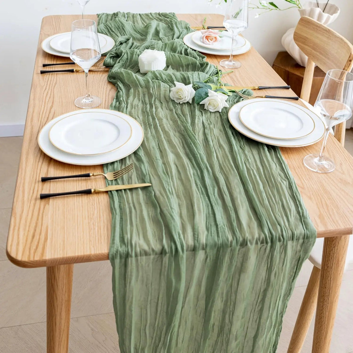 Lot de 6 chemins de table en gaze, style bohème - Univers De La Table