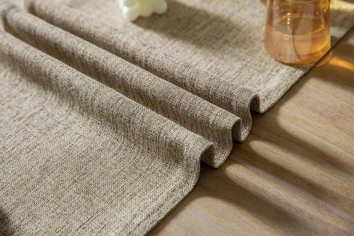 Chemin de table beige effet toile de jute - Univers De La Table