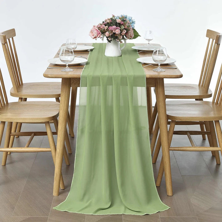 Chemin de table crochet vert, 30 x 180 ou 300 cm - Univers De La Table