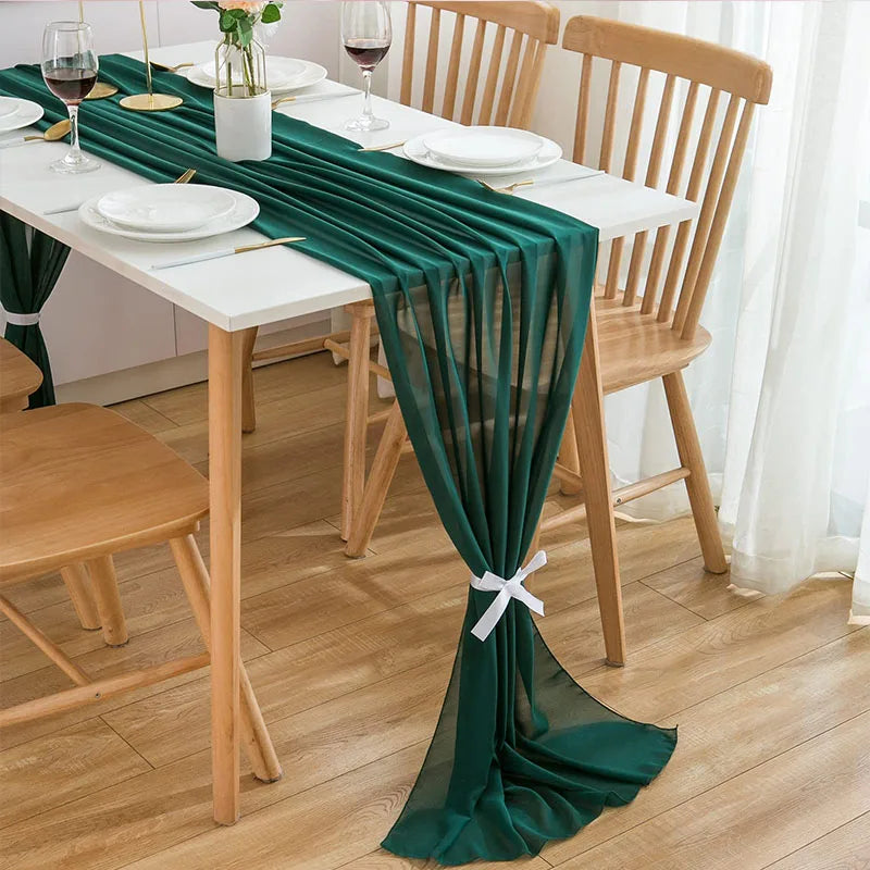 Chemin de table en mousseline de soie, plusieurs couleurs - Univers De La Table