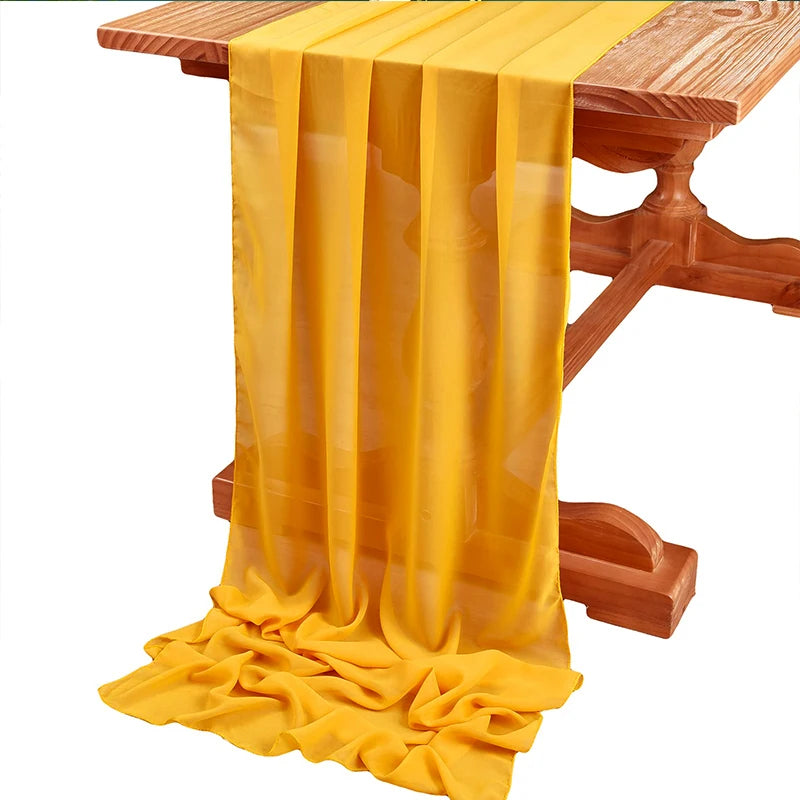 Chemin de table en mousseline de soie, plusieurs couleurs - Univers De La Table