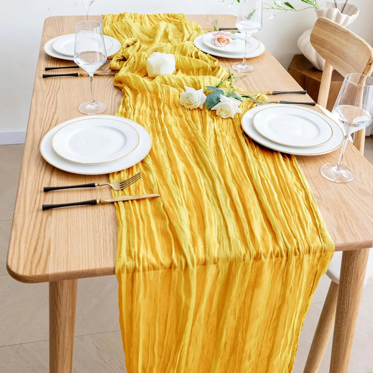 Lot de 6 chemins de table en gaze, style bohème - Univers De La Table