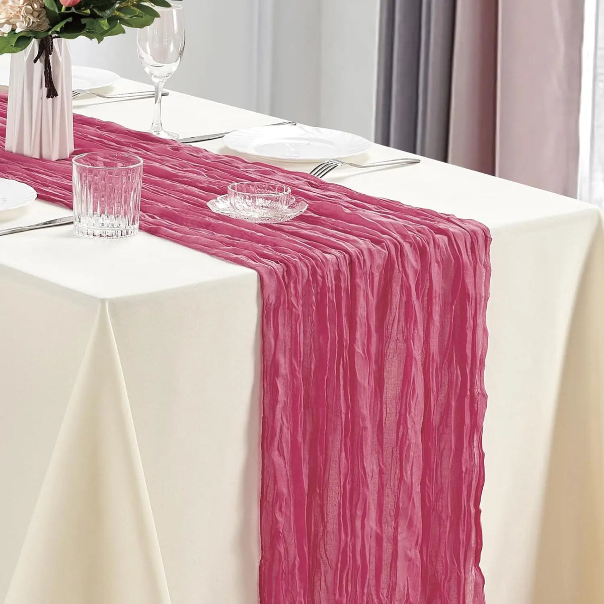 Lot de 6 chemins de table en gaze, style bohème - Univers De La Table