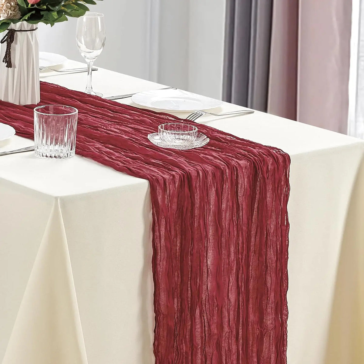 Lot de 6 chemins de table en gaze, style bohème - Univers De La Table