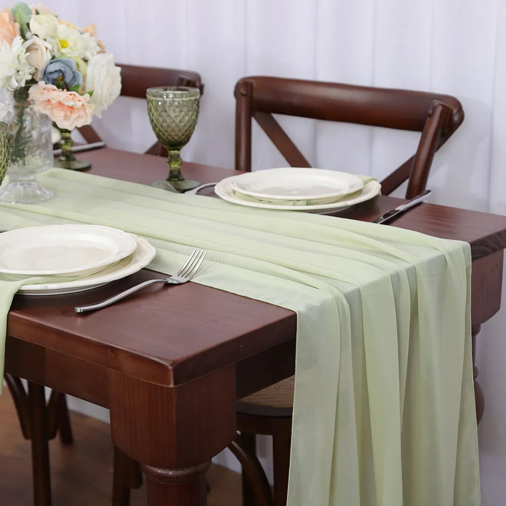 Chemin de table en mousseline de soie, plusieurs couleurs - Univers De La Table